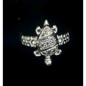 Silver Ladies Tortoise Indian Ring
