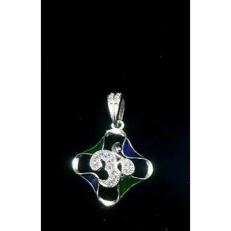 Silver Micro Om Casting Pendant