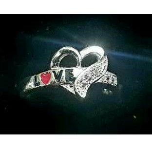 Silver Ladies Vaccum Casting 925 Heart Ring
