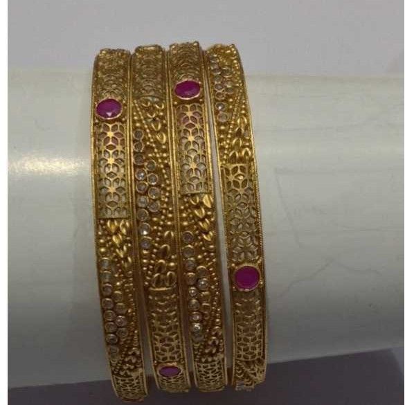 22KT Gold Ladies Indian Antique Special Bangles Yellow