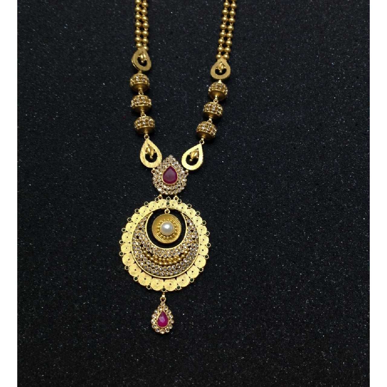 22KT Gold Ladies Indian Classic Stylish Necklace Yellow