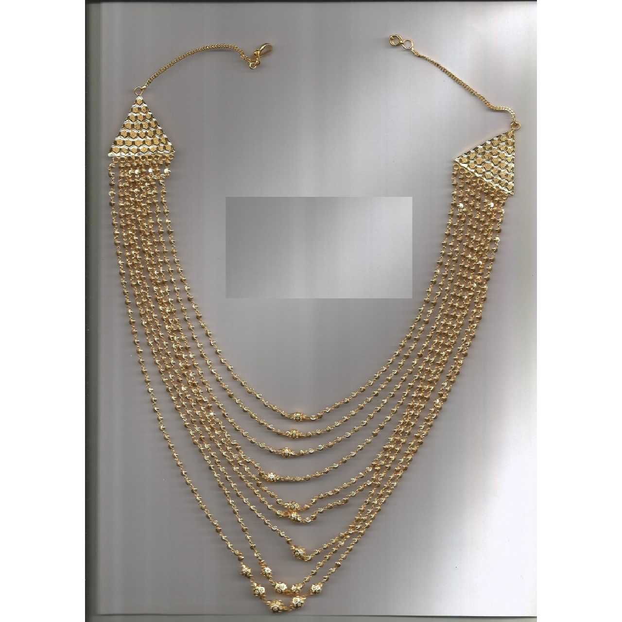 22KT Gold 2-8 Line Vertical Chain