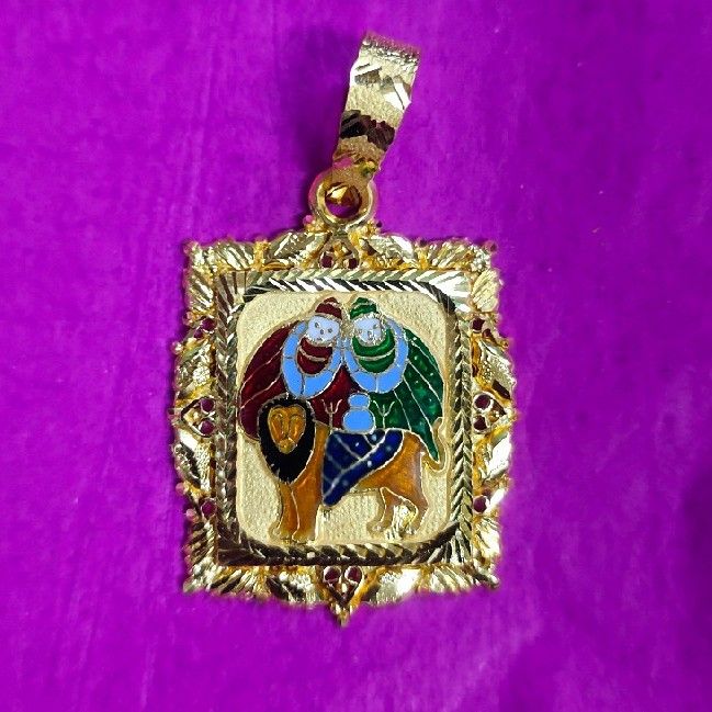 916 Gold Handmade Chamunda Ma Mina Pendant
