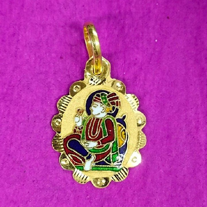 916 Gold God Sahajanand Mina Pendant