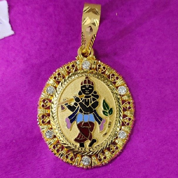 916 Gold Flower Design Krishna Mina Pendal
