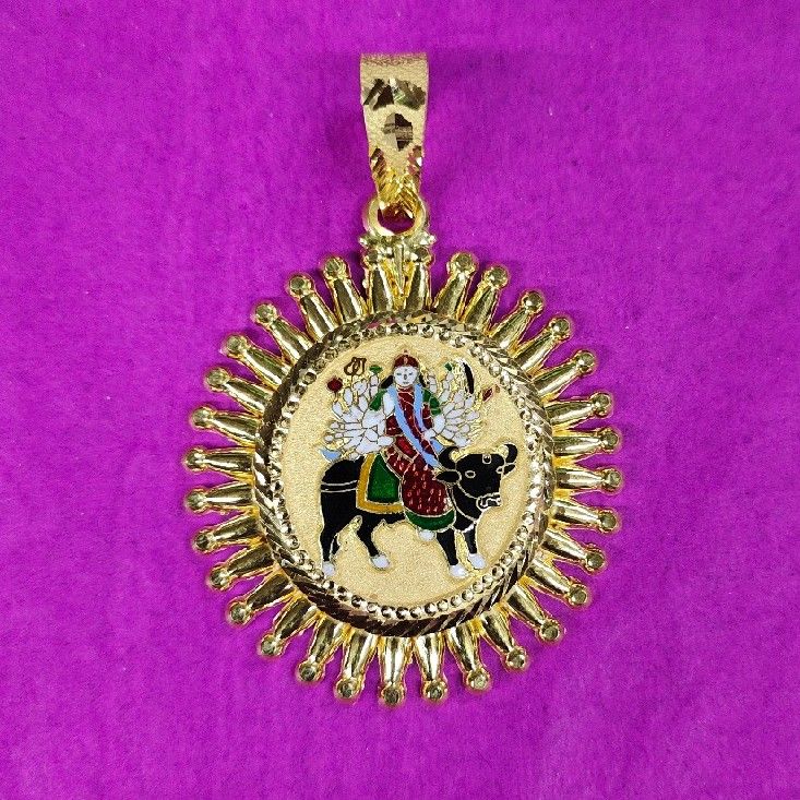 916 gold sury kiran vihat ma mina pendant