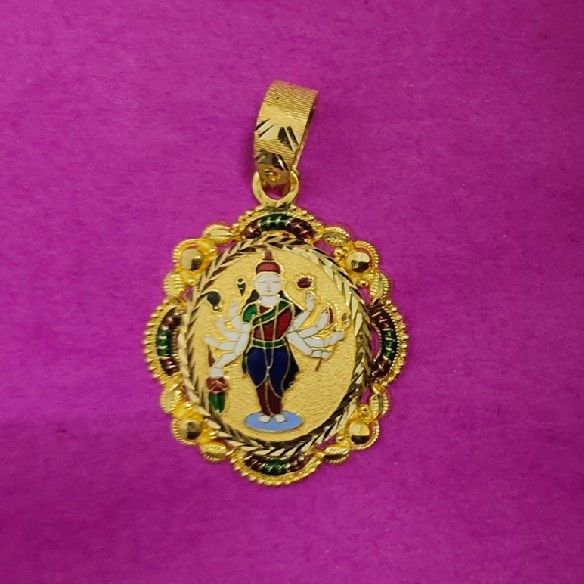 916 gold sadhi ma fancy mina pendant