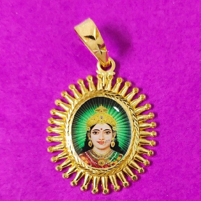 22kt Gents Printed Chehar Ma Pendant