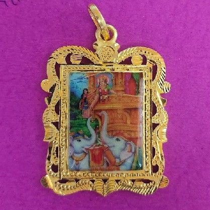 916 Gold Fancy Printed Shakti Ma Pendant
