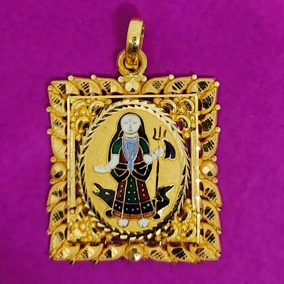 916 Gold Fancy Khodiyar Ma Mina Pendant