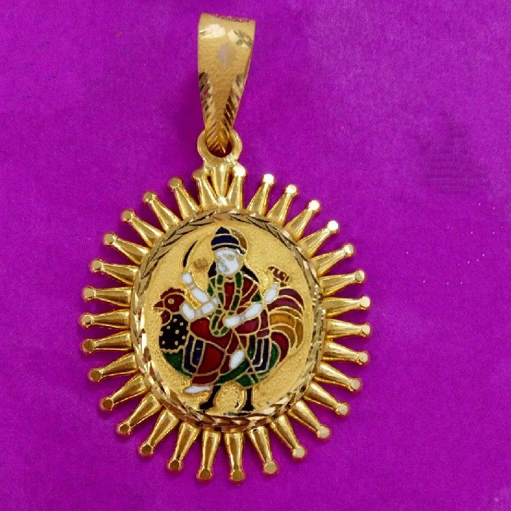 916 Gold Sury Bahucharaji Ma Mina Pendant