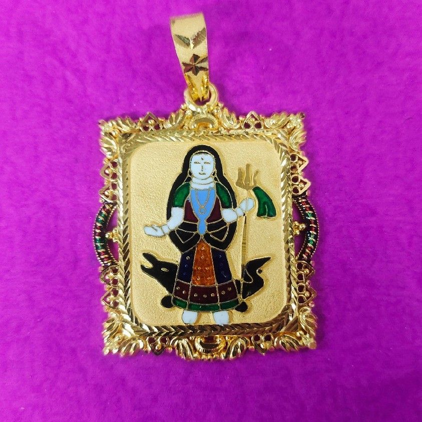 916 gold khodiyar ma mina pendant