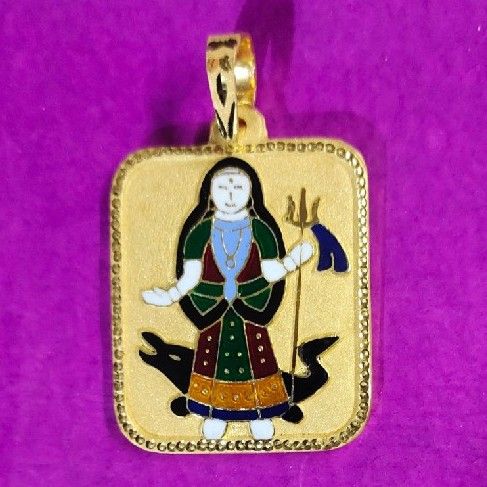 916 Gold Square Khodiyar Ma Mina Pendant