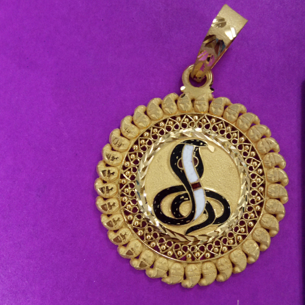 Fancy 916 Goga Maharaj Round Mina Pendant