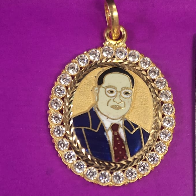 Gold Ambedkar pendant