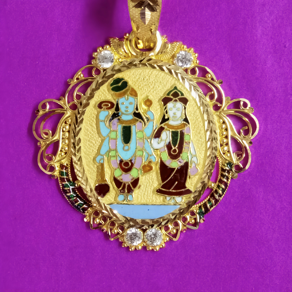 916 Gold Laxminarayan Mina Pendant