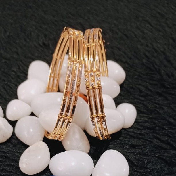 916 Gold Triple Pipe Copper Kadali Bangle