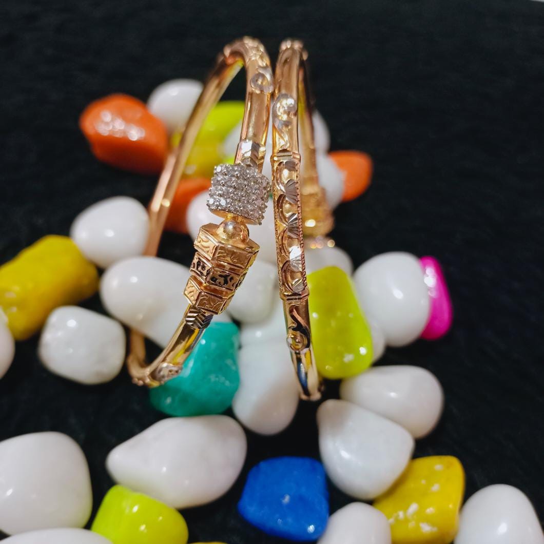 22K Gold Designer Kadli Bangle
