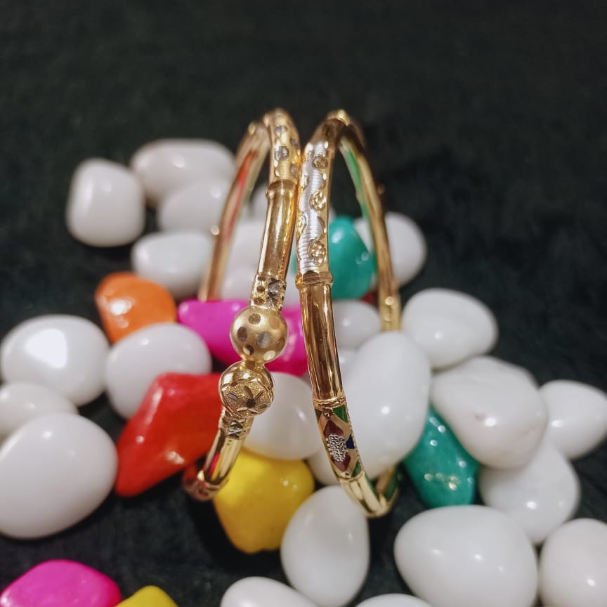 916 Gold Fancy Modhiya Copper Kadli Bangle