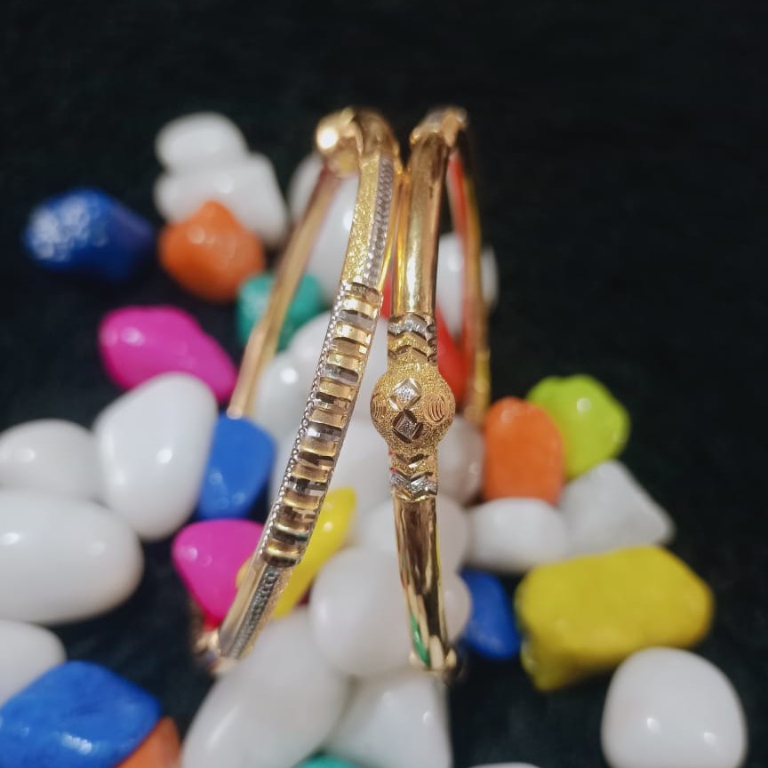 22K Gold Ball Pipe Kadli Bangle