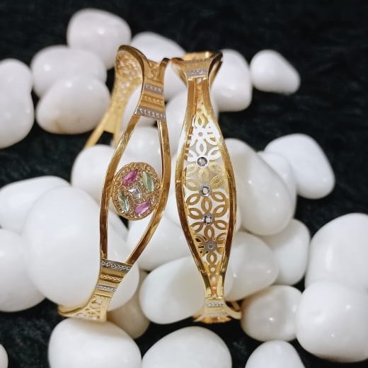 916 Gold Fancy Colorstone Bangle