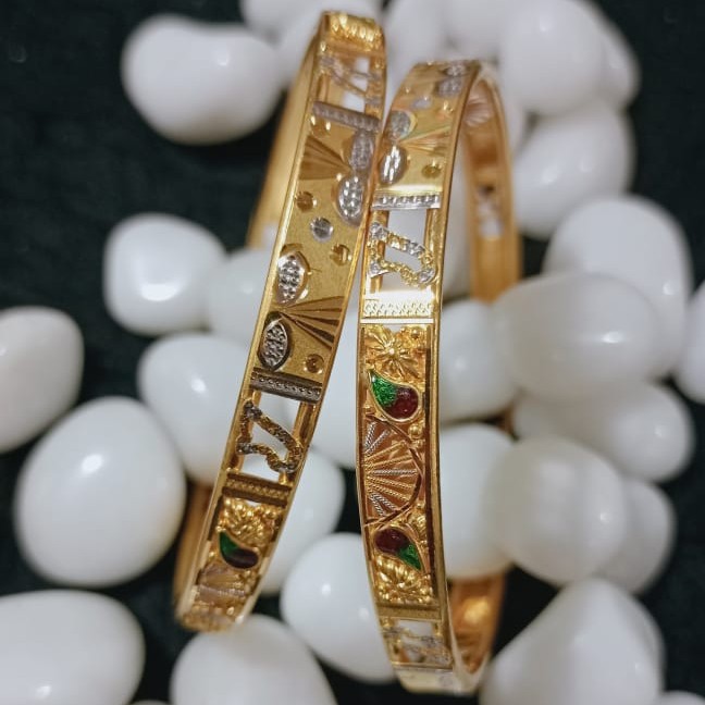 22 K Gold Double Pipe Copper Kadli