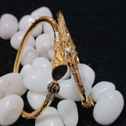 916 Gold Ball Pipe Copper Kadli Bangle