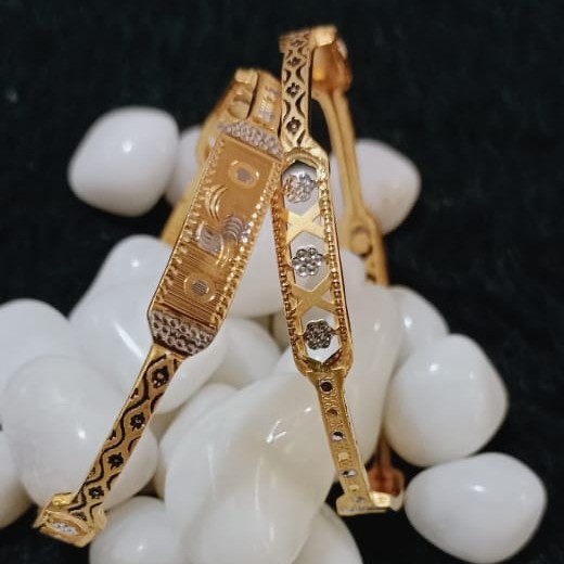 916 Gold CNC Cut Copper Kadli Bangle