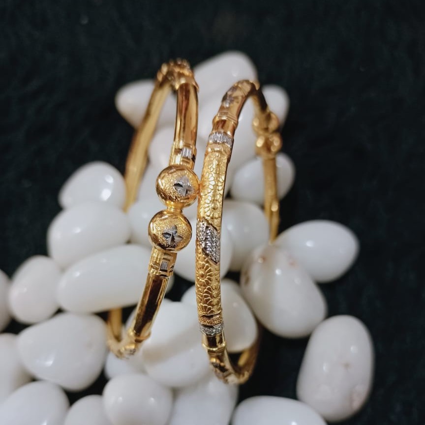 916 Gold Ball Pipe Copper Kadli Bangle