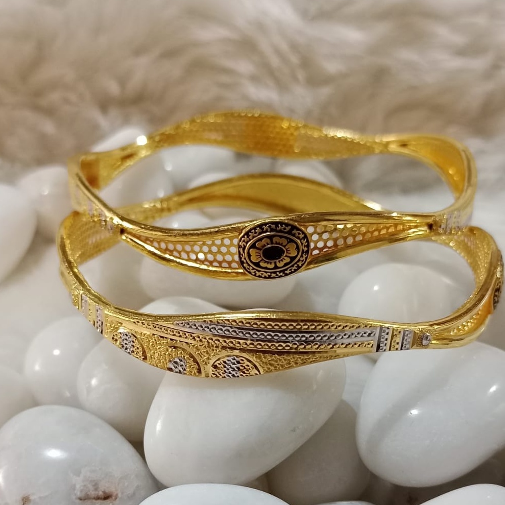 22KT Gold Trendy Wedding Copper Kadli Bangle SGB33