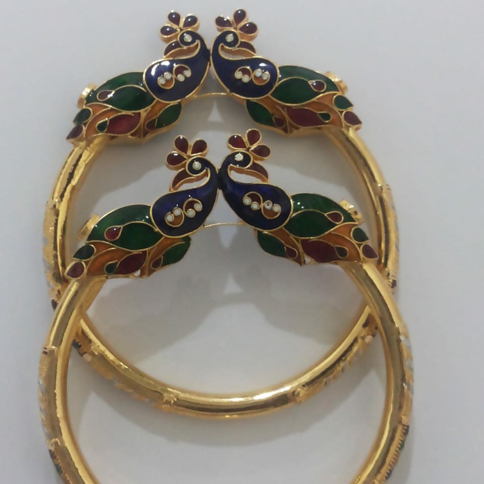 916 Gold peacock design bangle sg-161