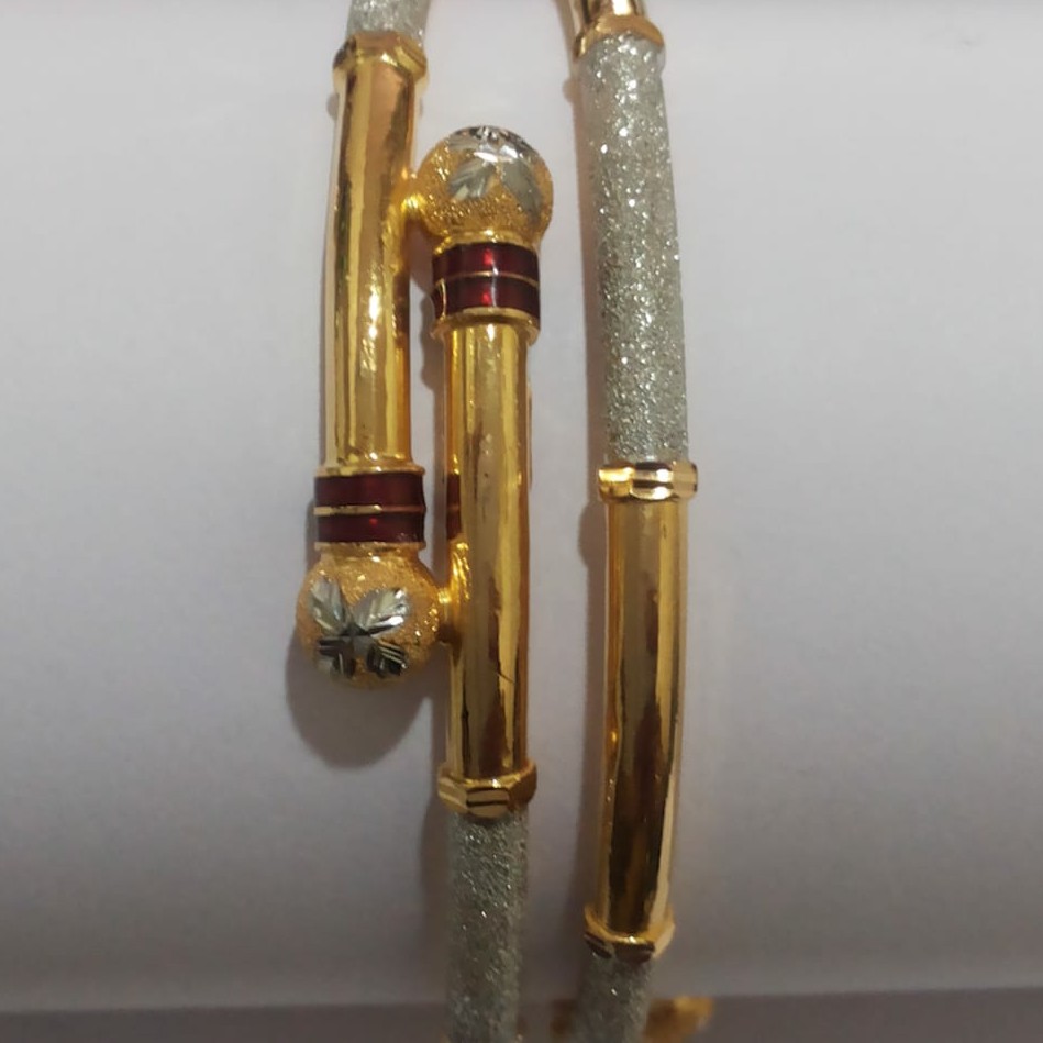 916 Rodium Meena Bangle SG-80