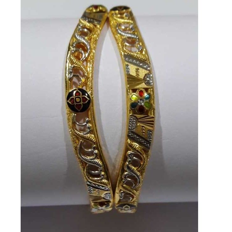 916 Gold Fancy Colorful Designer Copper Kadli