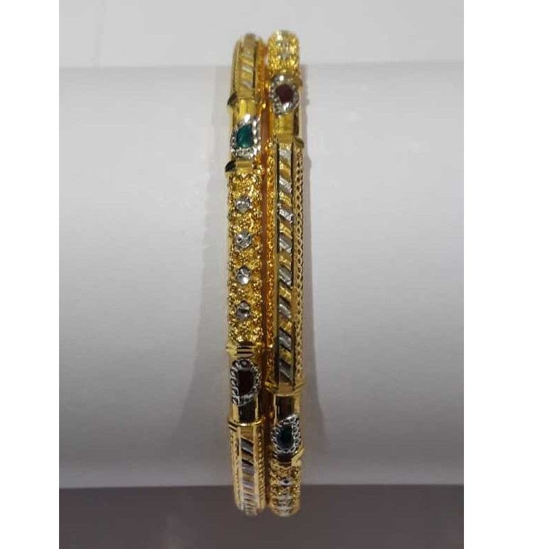 916 Antique Gold Designer Pipe Kadli