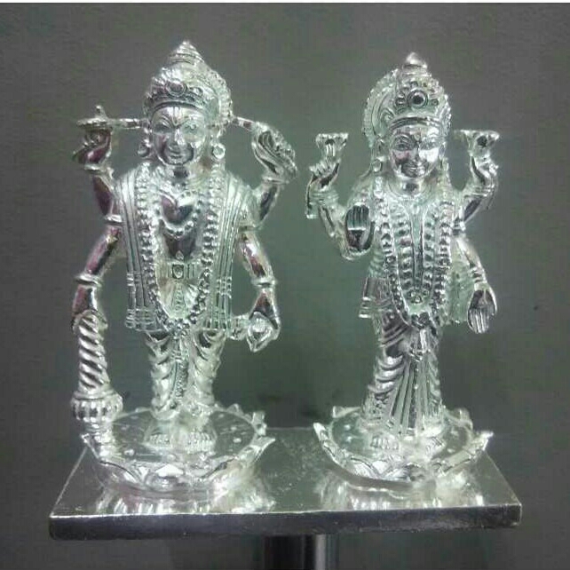 Silver Vishnu-Laxmi Idols