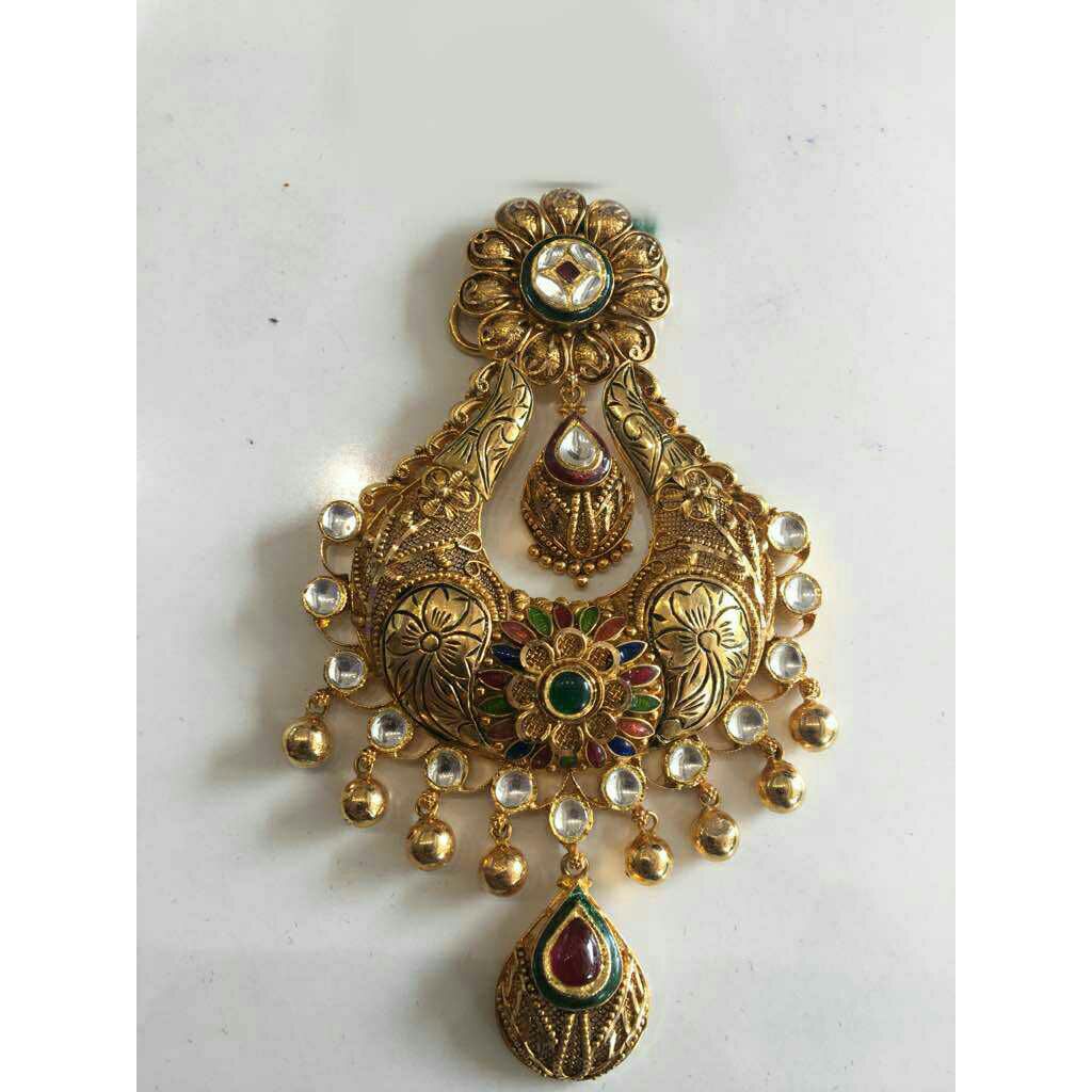 916 Gold Jadtar Antique Mangalsutra Pendant