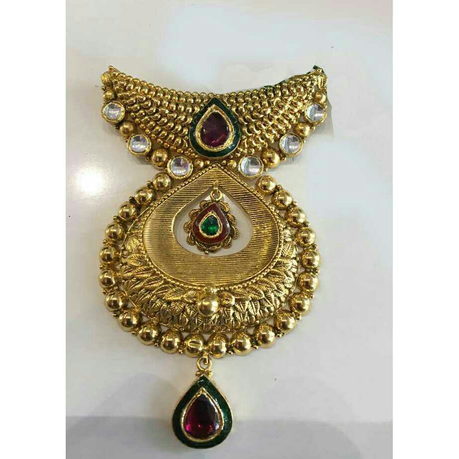 Gold Ladies Jadtar Antique Mangalsutra Pendant