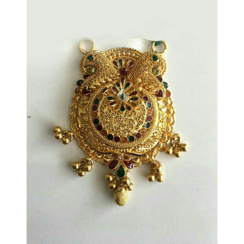 Gold Ladies Jadtar Antique Mangalsutra Pendant