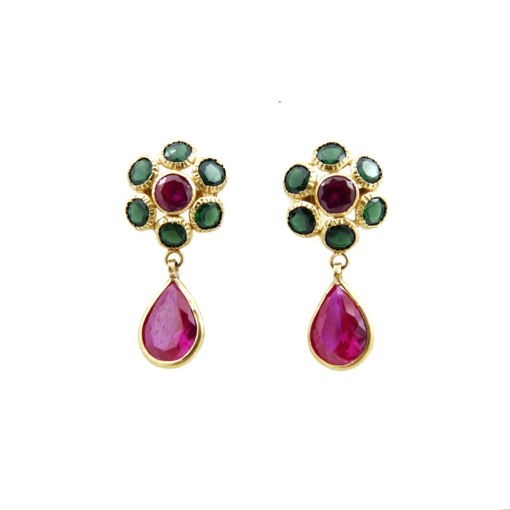 18K Gold Colour Stone Earring