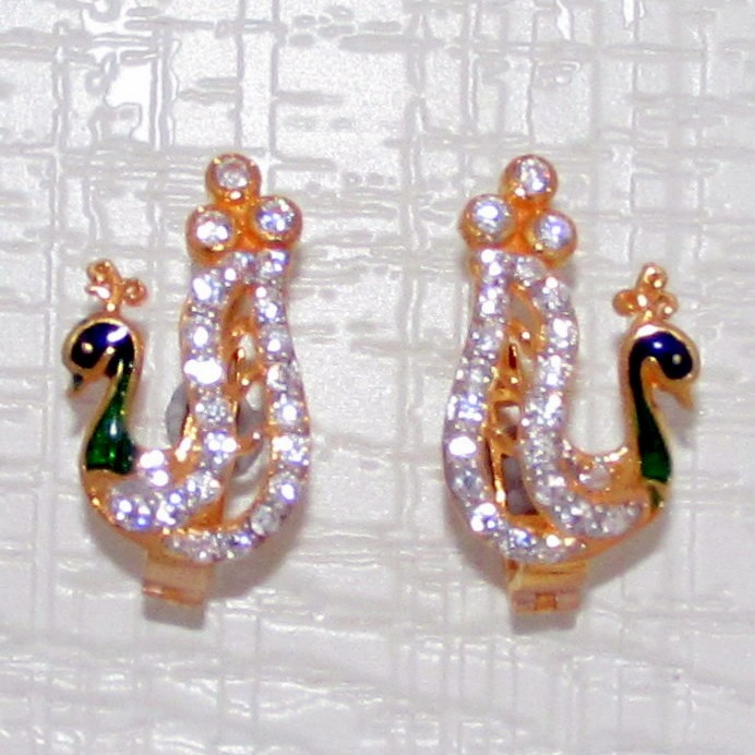 Indian Style Peacock Shape Gold Earrings