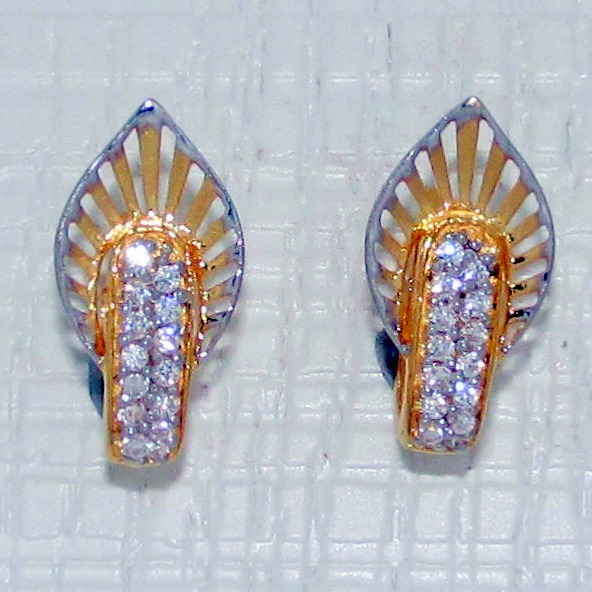 22KT Sterling Gold Diamond Earrings