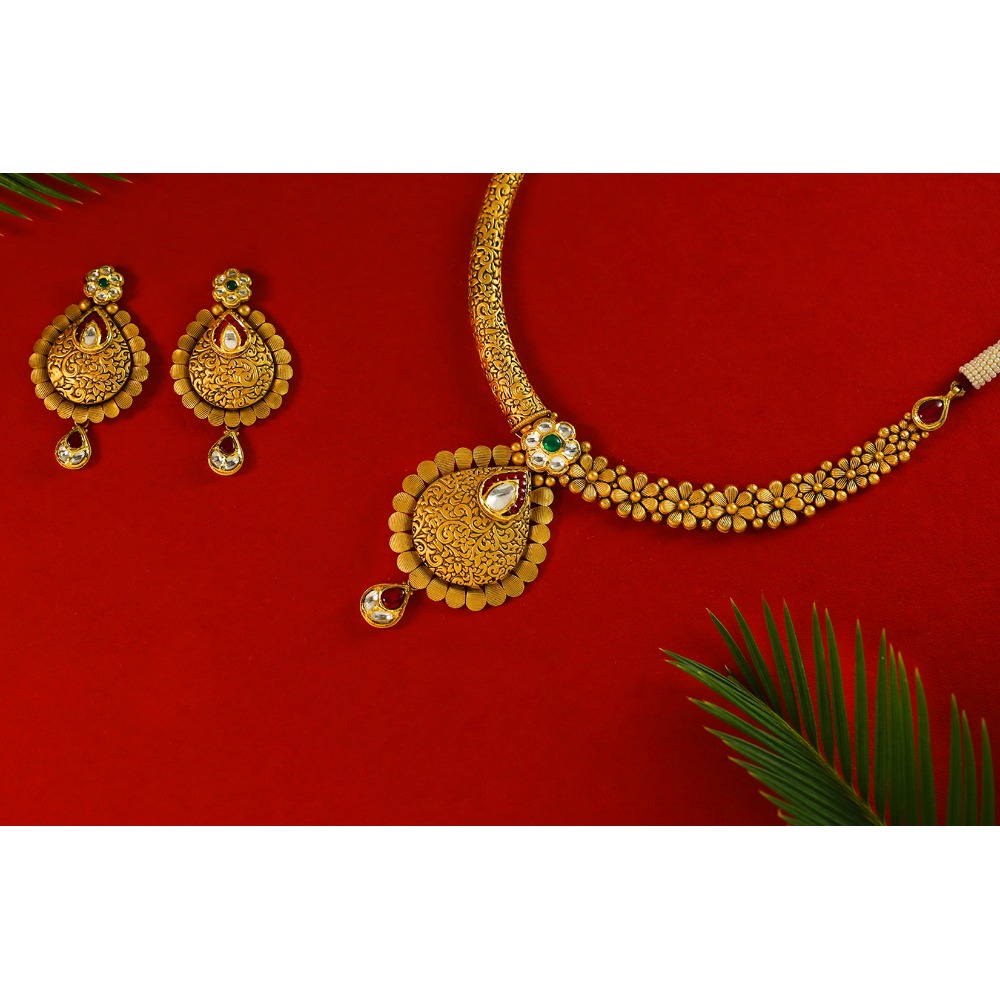 916 gold antique necklace set