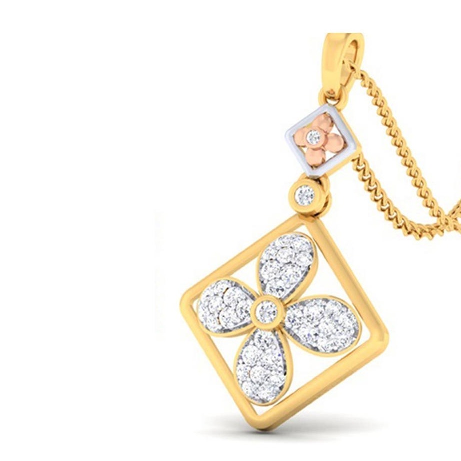 floral diamond pendant