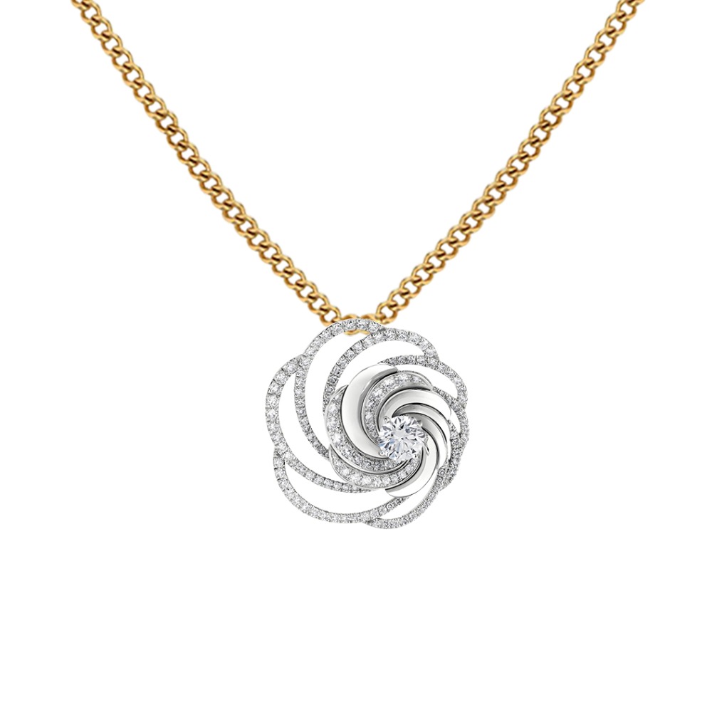 floral diamond pendent
