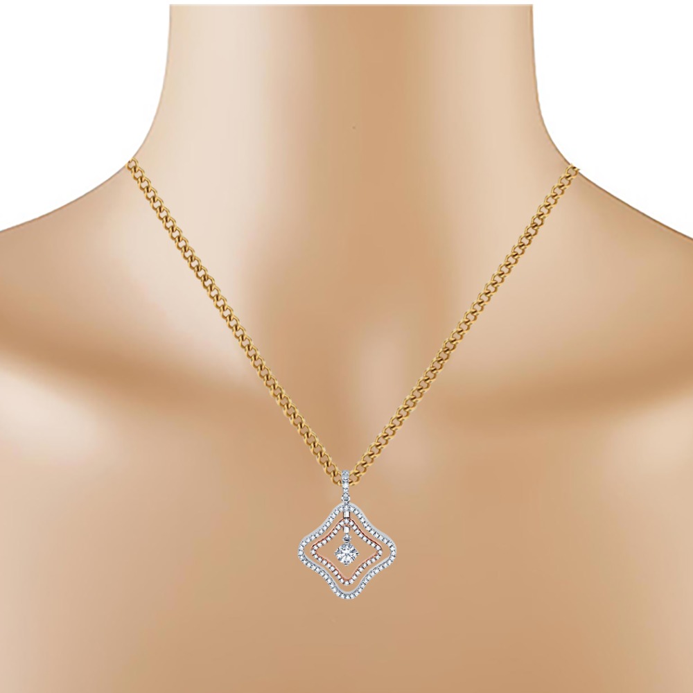 2 tone diamond pendent - Image 2