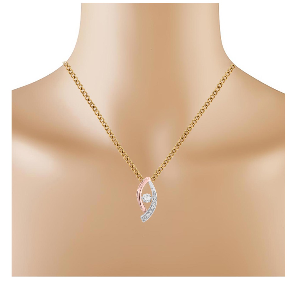 2 tone diamond pendent - Image 2