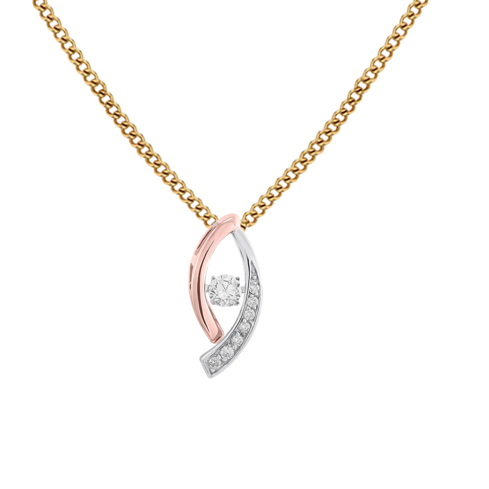 2 tone diamond pendent