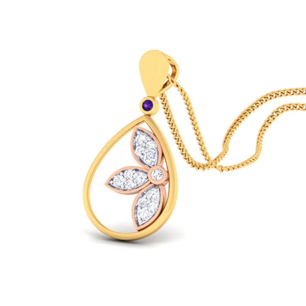 flower inside drop pendant