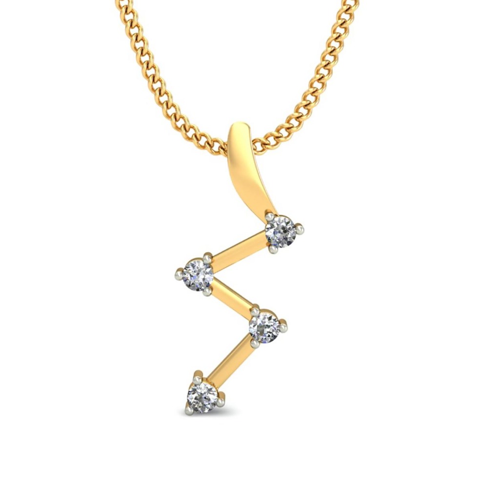 zig zag diamond pendant