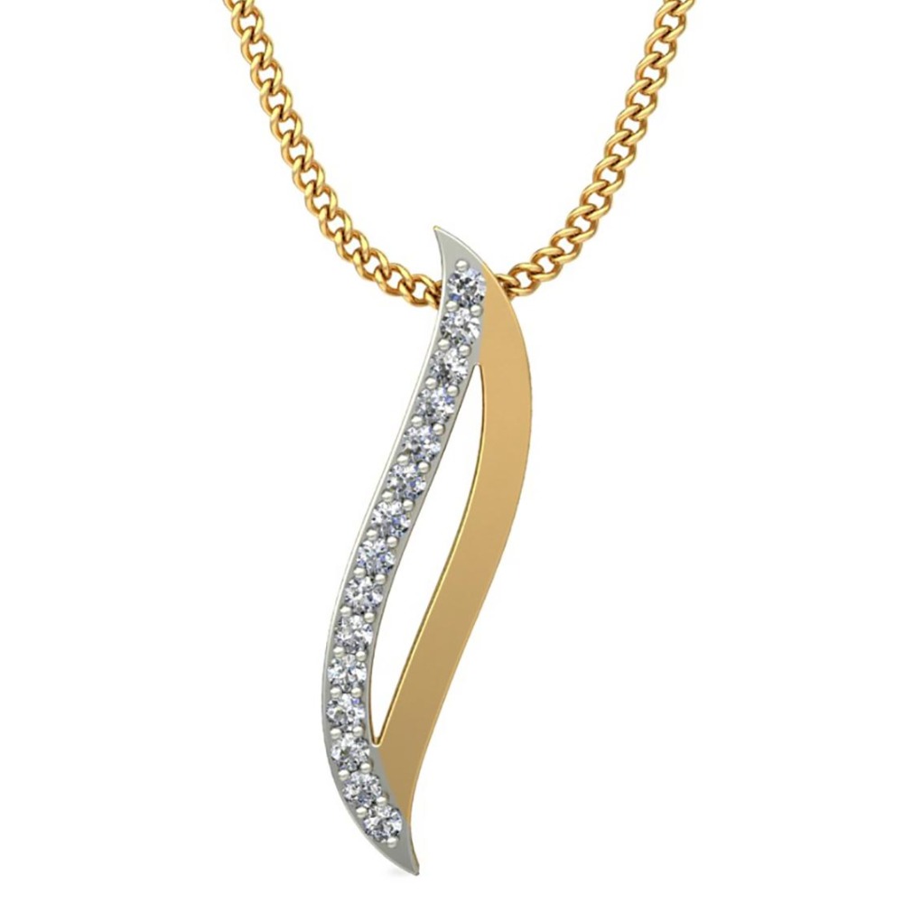 diamond metal waves pendant